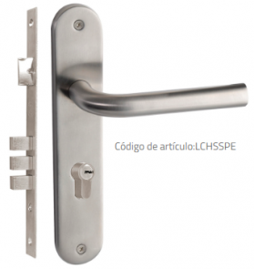 Manija de acero inoxidable Chatel con placa lock